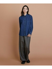 【L'EQUIPE】［eclat 2025年11月号掲載商品］ウールサキソニーストレートパンツ 詳細画像 チャコールグレー 1