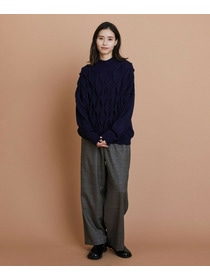 【L'EQUIPE】［eclat 2025年11月号掲載商品］ウールサキソニーストレートパンツ 詳細画像 チャコールグレー 12