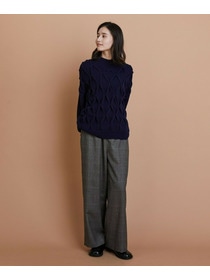 【L'EQUIPE】［eclat 2025年11月号掲載商品］ウールサキソニーストレートパンツ 詳細画像 チャコールグレー 13