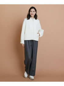 【L'EQUIPE】［eclat 2025年11月号掲載商品］ウールサキソニーストレートパンツ 詳細画像 チャコールグレー 18