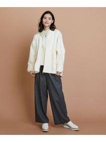 【L'EQUIPE】［eclat 2025年11月号掲載商品］ウールサキソニーストレートパンツ 詳細画像 チャコールグレー 23