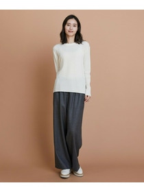 【L'EQUIPE】［eclat 2025年11月号掲載商品］ウールサキソニーストレートパンツ 詳細画像 チャコールグレー 25