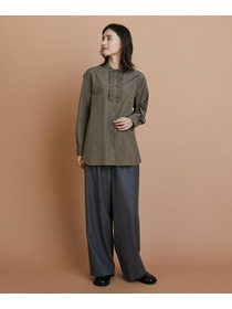 【L'EQUIPE】［eclat 2025年11月号掲載商品］ウールサキソニーストレートパンツ 詳細画像 チャコールグレー 27