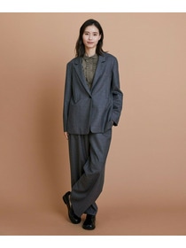 【L'EQUIPE】［eclat 2025年11月号掲載商品］ウールサキソニーストレートパンツ 詳細画像 チャコールグレー 28