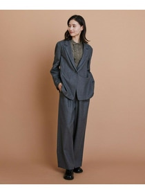 【L'EQUIPE】［eclat 2025年11月号掲載商品］ウールサキソニーストレートパンツ 詳細画像 チャコールグレー 29