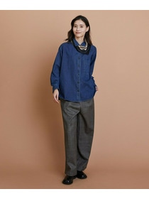 【L'EQUIPE】［eclat 2025年11月号掲載商品］ウールサキソニーストレートパンツ 詳細画像 チャコールグレー 3