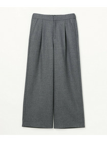 【L'EQUIPE】［eclat 2025年11月号掲載商品］ウールサキソニーストレートパンツ 詳細画像 チャコールグレー 30