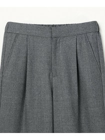 【L'EQUIPE】［eclat 2025年11月号掲載商品］ウールサキソニーストレートパンツ 詳細画像 チャコールグレー 32