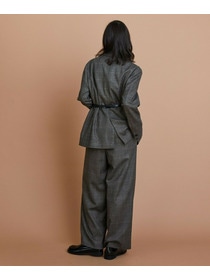 【L'EQUIPE】［eclat 2025年11月号掲載商品］ウールサキソニーストレートパンツ 詳細画像 チャコールグレー 6