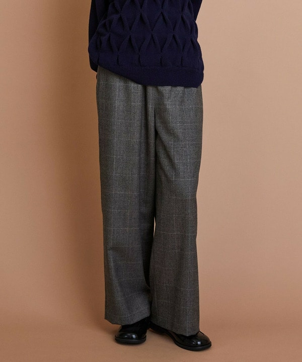 【L'EQUIPE】［eclat 2025年11月号掲載商品］ウールサキソニーストレートパンツ