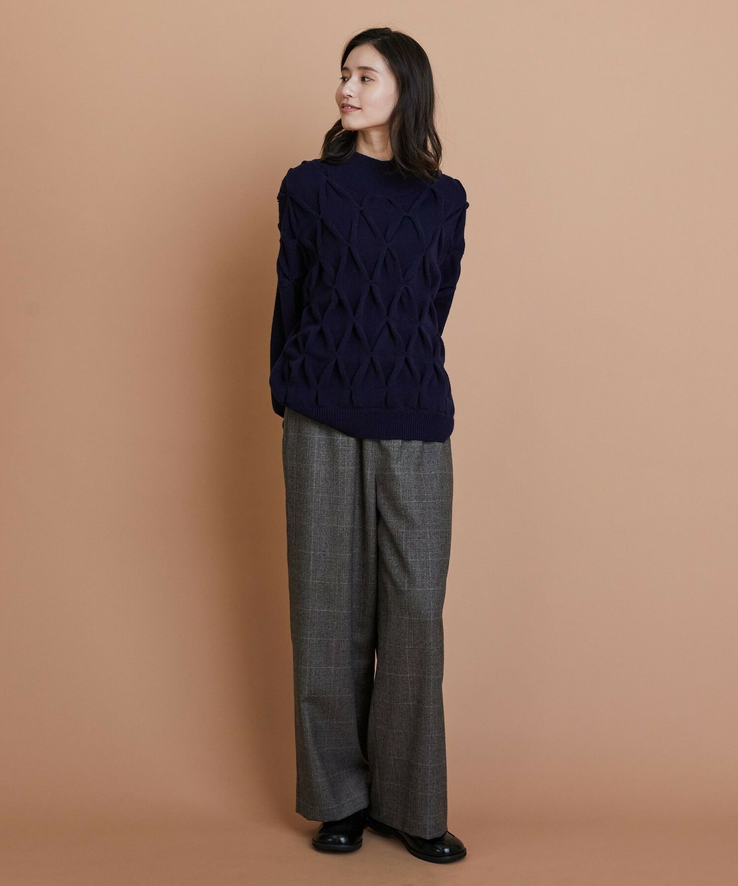 【L'EQUIPE】［eclat 2025年11月号掲載商品］ウールサキソニーストレートパンツ 詳細画像 チャコールグレー 13