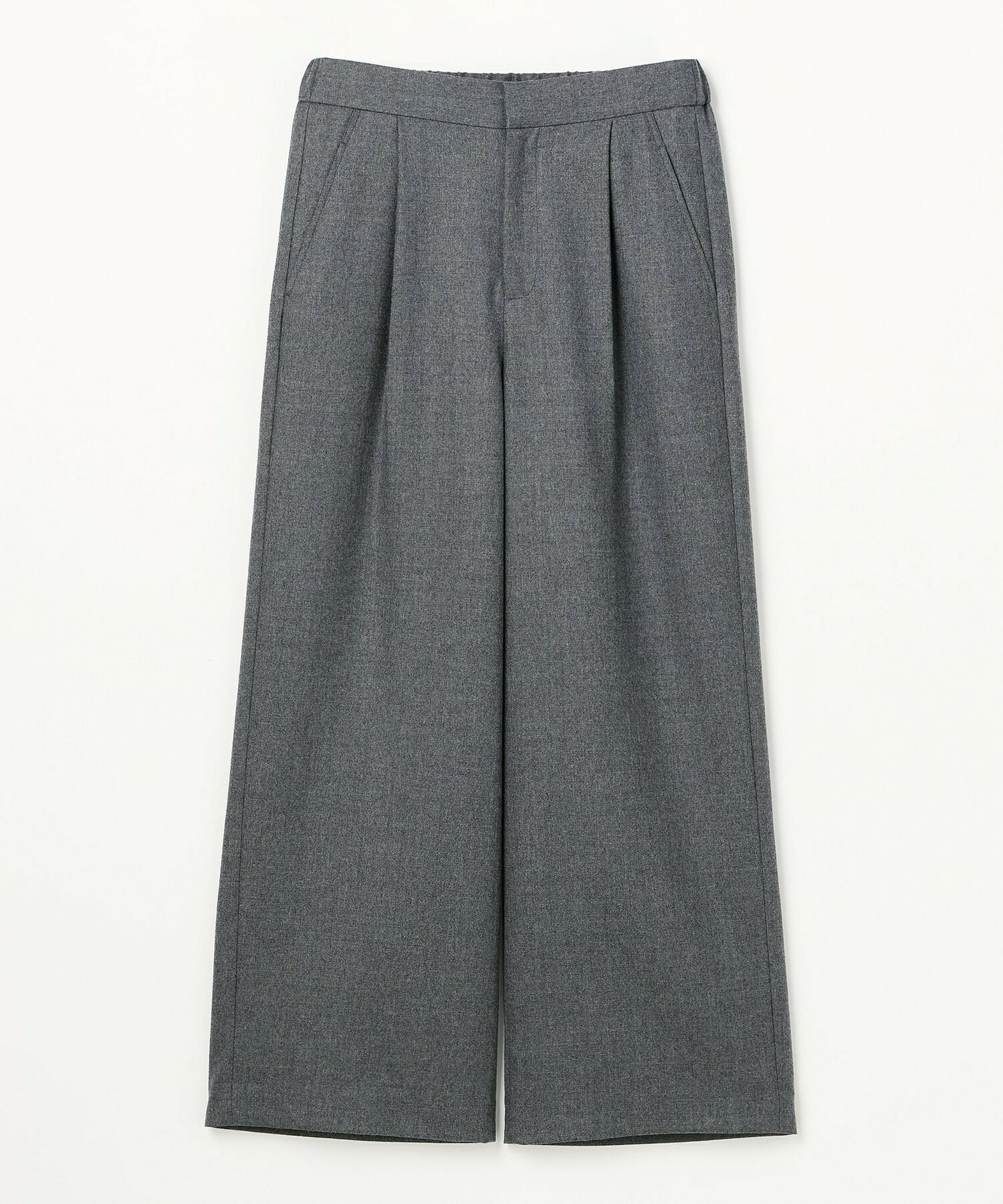 【L'EQUIPE】［eclat 2025年11月号掲載商品］ウールサキソニーストレートパンツ 詳細画像 チャコールグレー 30