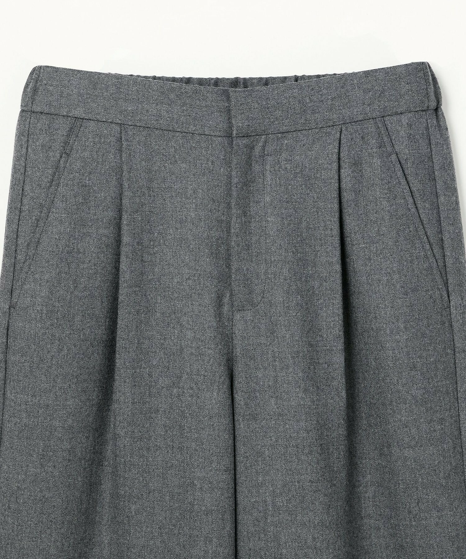 【L'EQUIPE】［eclat 2025年11月号掲載商品］ウールサキソニーストレートパンツ 詳細画像 チャコールグレー 32