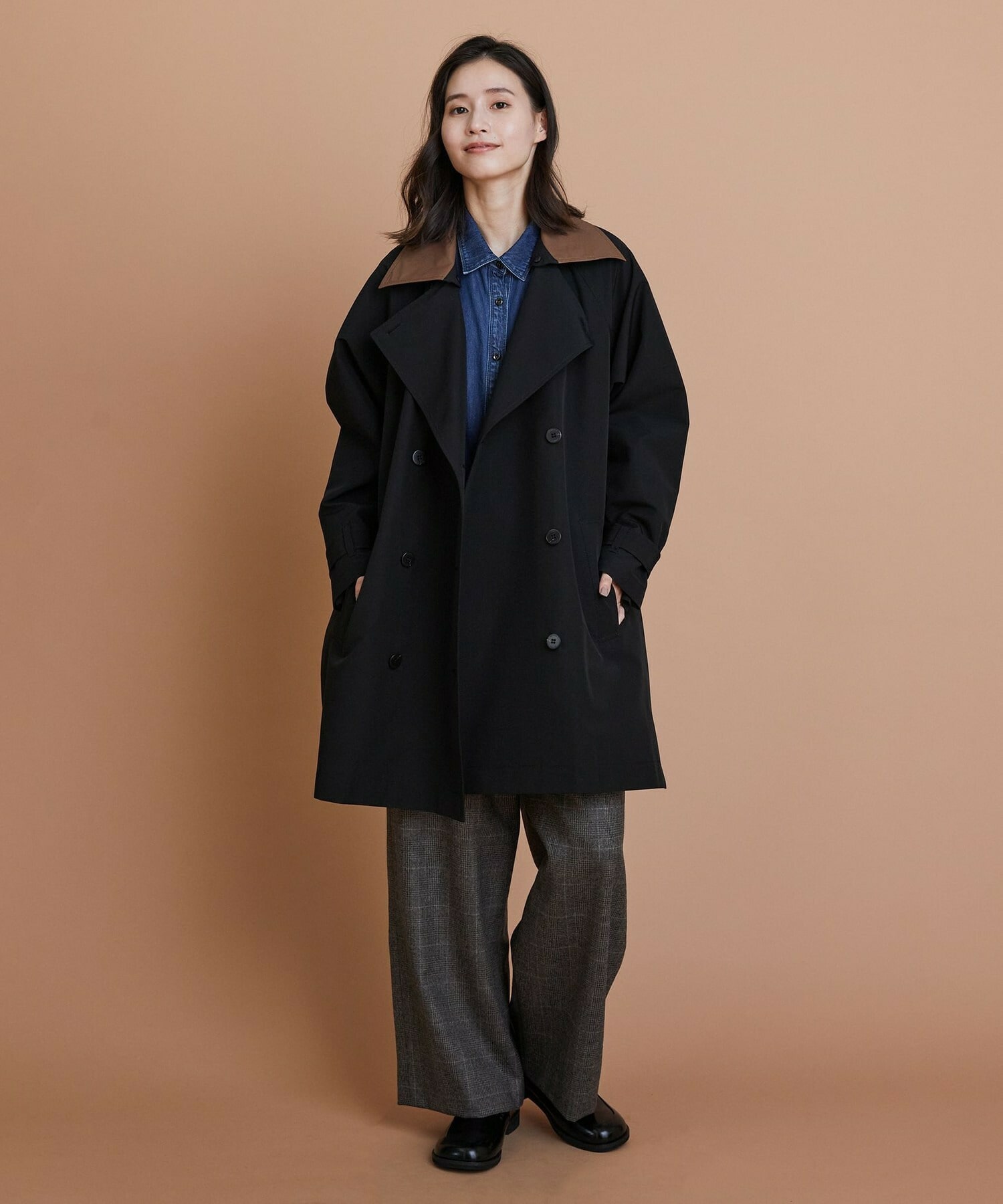 【L'EQUIPE】［eclat 2025年11月号掲載商品］ウールサキソニーストレートパンツ 詳細画像 チャコールグレー 9