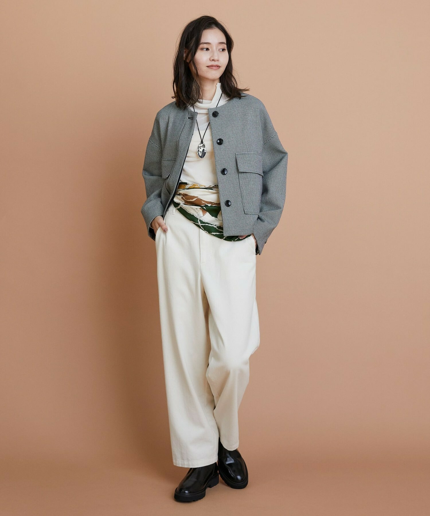 【L'EQUIPE】［eclat 2025年11月号掲載商品］クラシックドリルパンツ 詳細画像 ホワイト 10