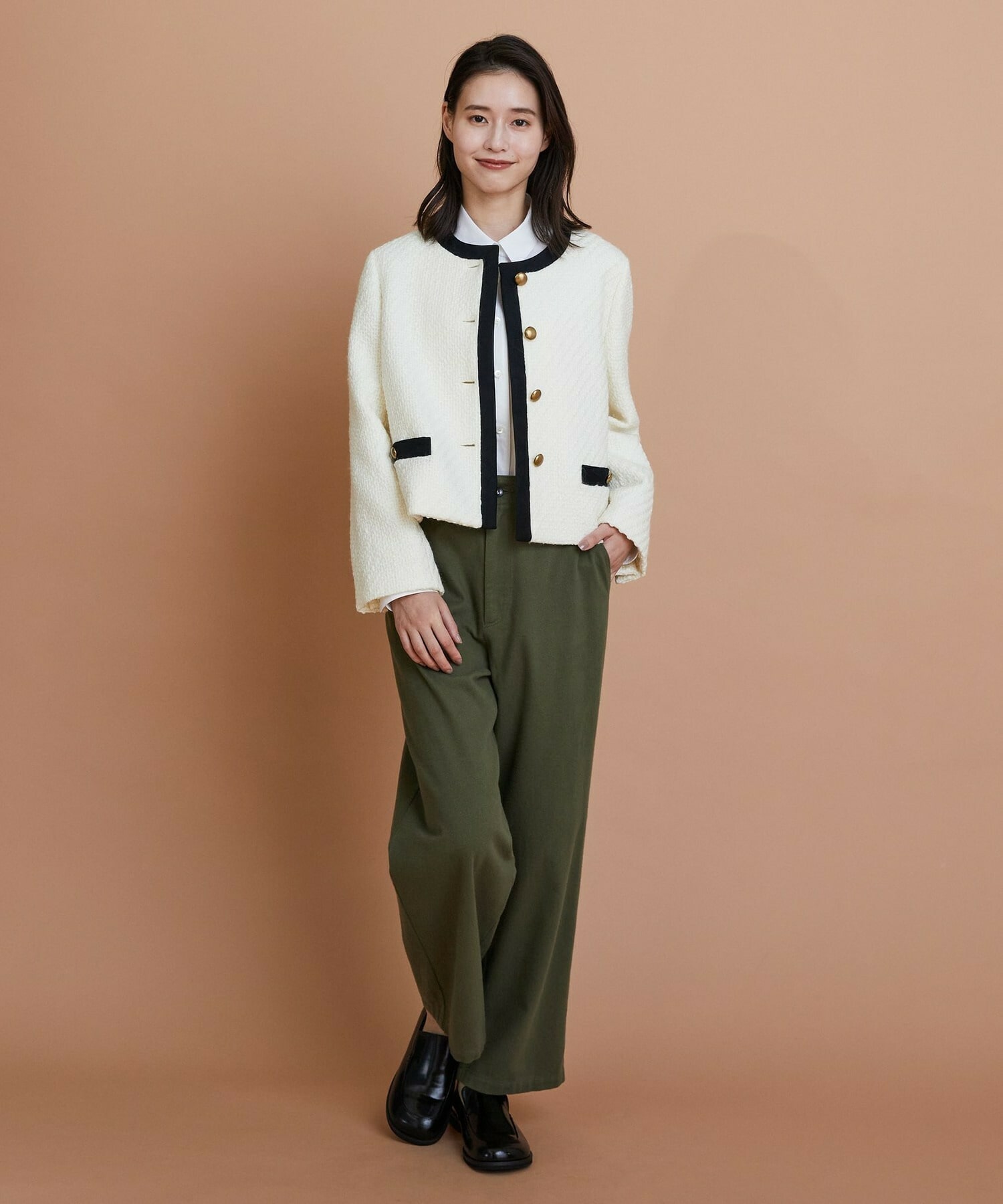 【L'EQUIPE】［eclat 2025年11月号掲載商品］クラシックドリルパンツ 詳細画像 ホワイト 15