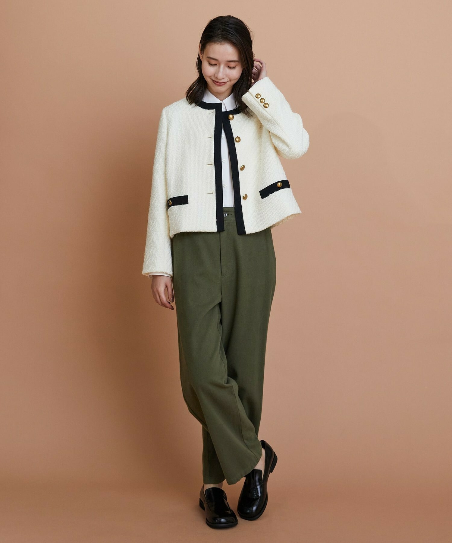 【L'EQUIPE】［eclat 2025年11月号掲載商品］クラシックドリルパンツ 詳細画像 ホワイト 16