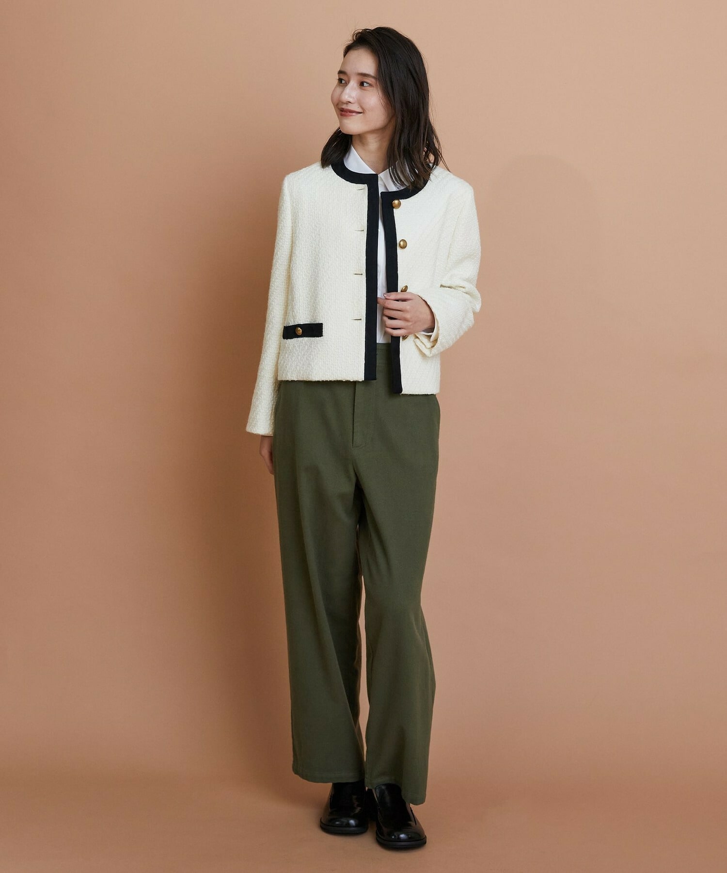 【L'EQUIPE】［eclat 2025年11月号掲載商品］クラシックドリルパンツ 詳細画像 ホワイト 17