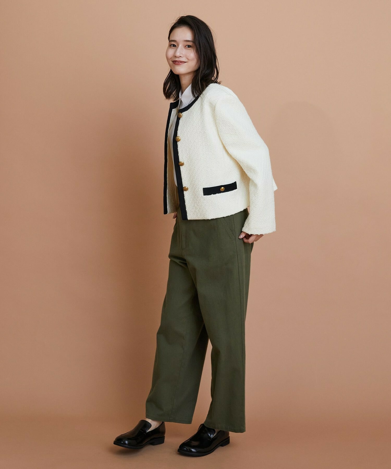 【L'EQUIPE】［eclat 2025年11月号掲載商品］クラシックドリルパンツ 詳細画像 ホワイト 18