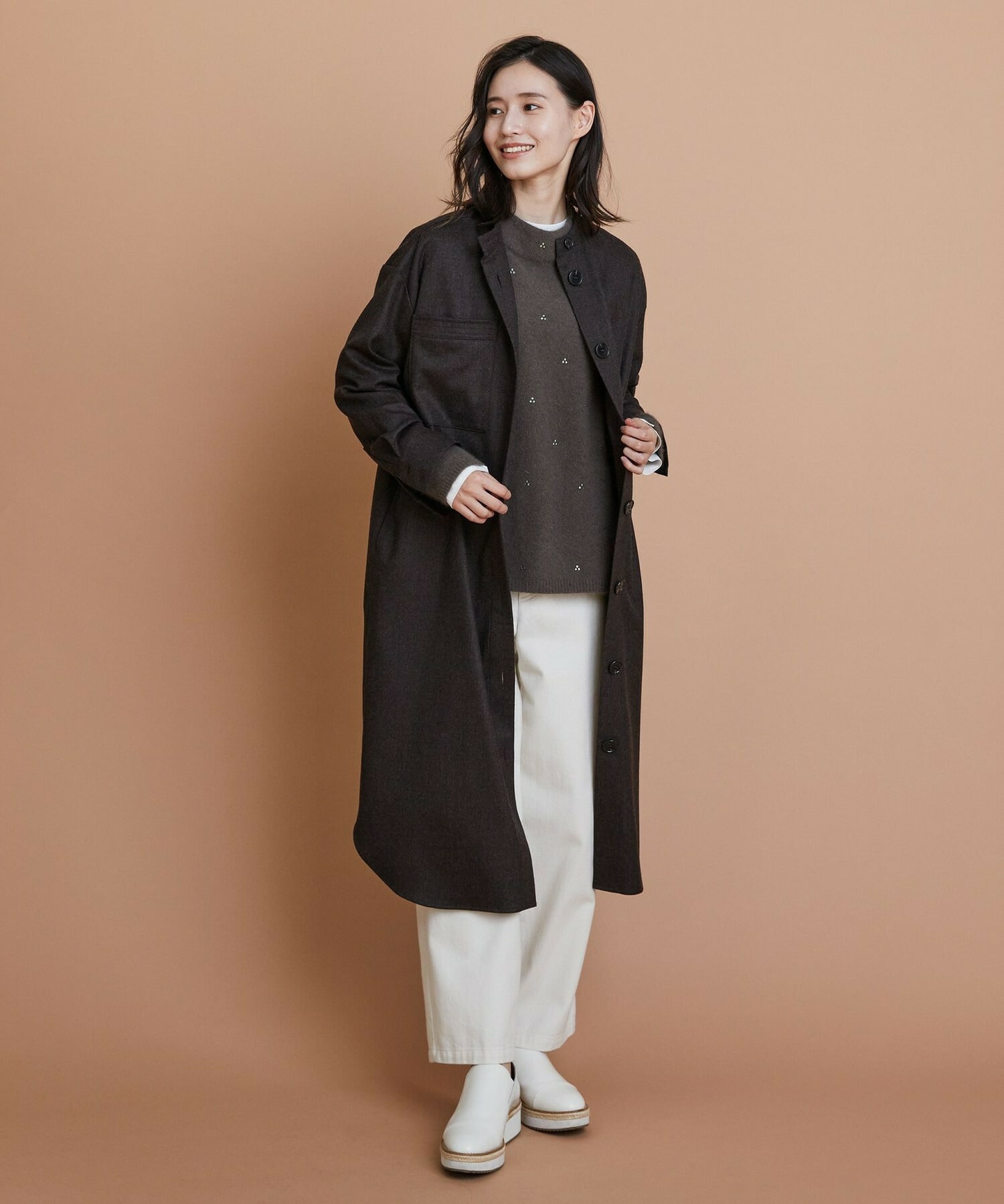 【L'EQUIPE】［eclat 2025年11月号掲載商品］クラシックドリルパンツ 詳細画像 ホワイト 3