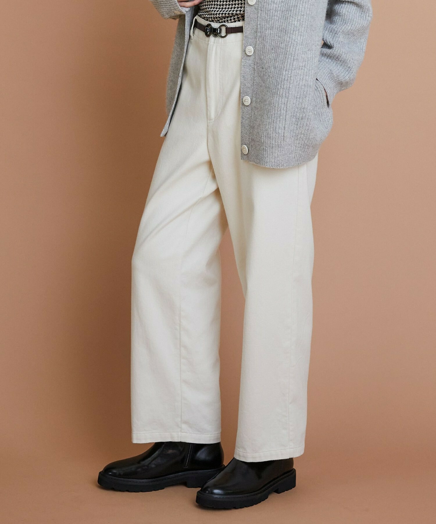 【L'EQUIPE】［eclat 2025年11月号掲載商品］クラシックドリルパンツ 詳細画像 ホワイト 1