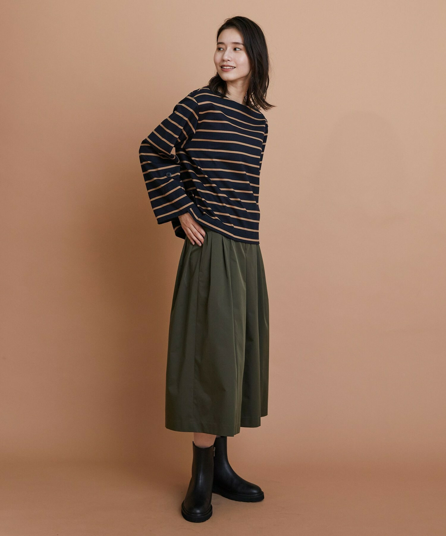 【L'EQUIPE】シャイニータフタスカート 詳細画像 ブラック 2