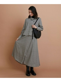 【L'EQUIPE】ハウンドトゥースプリントスカート 詳細画像 ブラック系その他 10