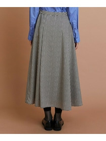 【L'EQUIPE】ハウンドトゥースプリントスカート 詳細画像 ブラック系その他 13