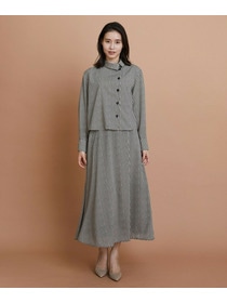 【L'EQUIPE】ハウンドトゥースプリントスカート 詳細画像 ブラック系その他 5