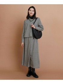 【L'EQUIPE】ハウンドトゥースプリントスカート 詳細画像 ブラック系その他 9