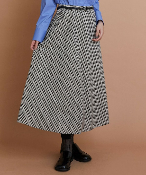 【L'EQUIPE】ハウンドトゥースプリントスカート