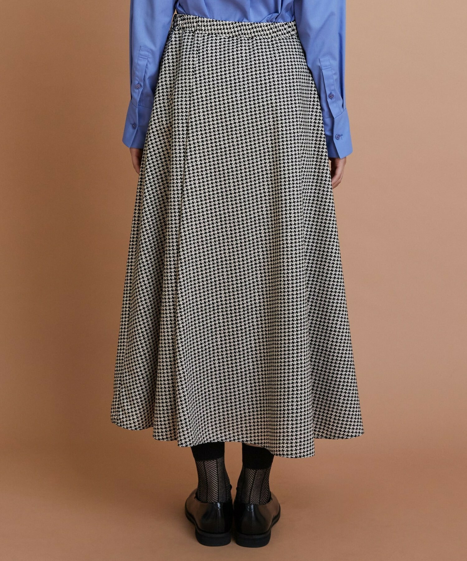 【L'EQUIPE】ハウンドトゥースプリントスカート 詳細画像 ブラック系その他 13