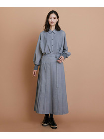 【L'EQUIPE】シアートロピカルプリーツスカート 詳細画像 ブラック 1