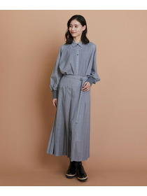 【L'EQUIPE】シアートロピカルプリーツスカート 詳細画像 ブラック 2