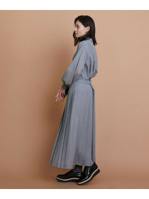 【L'EQUIPE】シアートロピカルプリーツスカート 詳細画像 ブラック 4