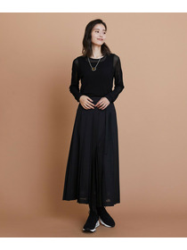 【L'EQUIPE】シアートロピカルプリーツスカート 詳細画像 ブラック 8