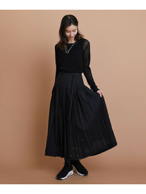 【L'EQUIPE】シアートロピカルプリーツスカート 詳細画像 ブラック 9