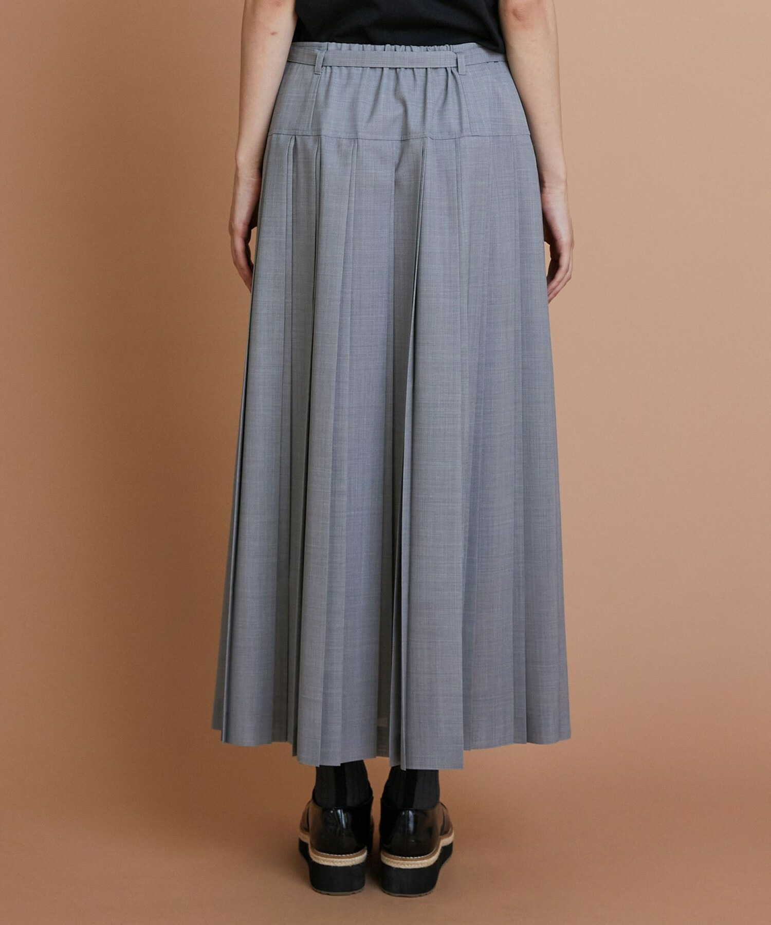 【L'EQUIPE】シアートロピカルプリーツスカート 詳細画像 ブラック 14