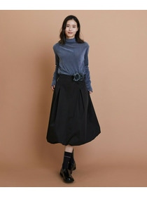 【L'EQUIPE】［eclat 2025年11月号掲載商品］ソフトメモリータフタバルーンスカート 詳細画像 ブラック 10