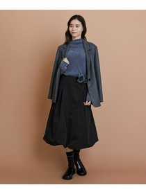 【L'EQUIPE】［eclat 2025年11月号掲載商品］ソフトメモリータフタバルーンスカート 詳細画像 ブラック 14