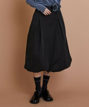 【L'EQUIPE】［eclat 2025年11月号掲載商品］ソフトメモリータフタバルーンスカート 詳細画像 ブラック 1