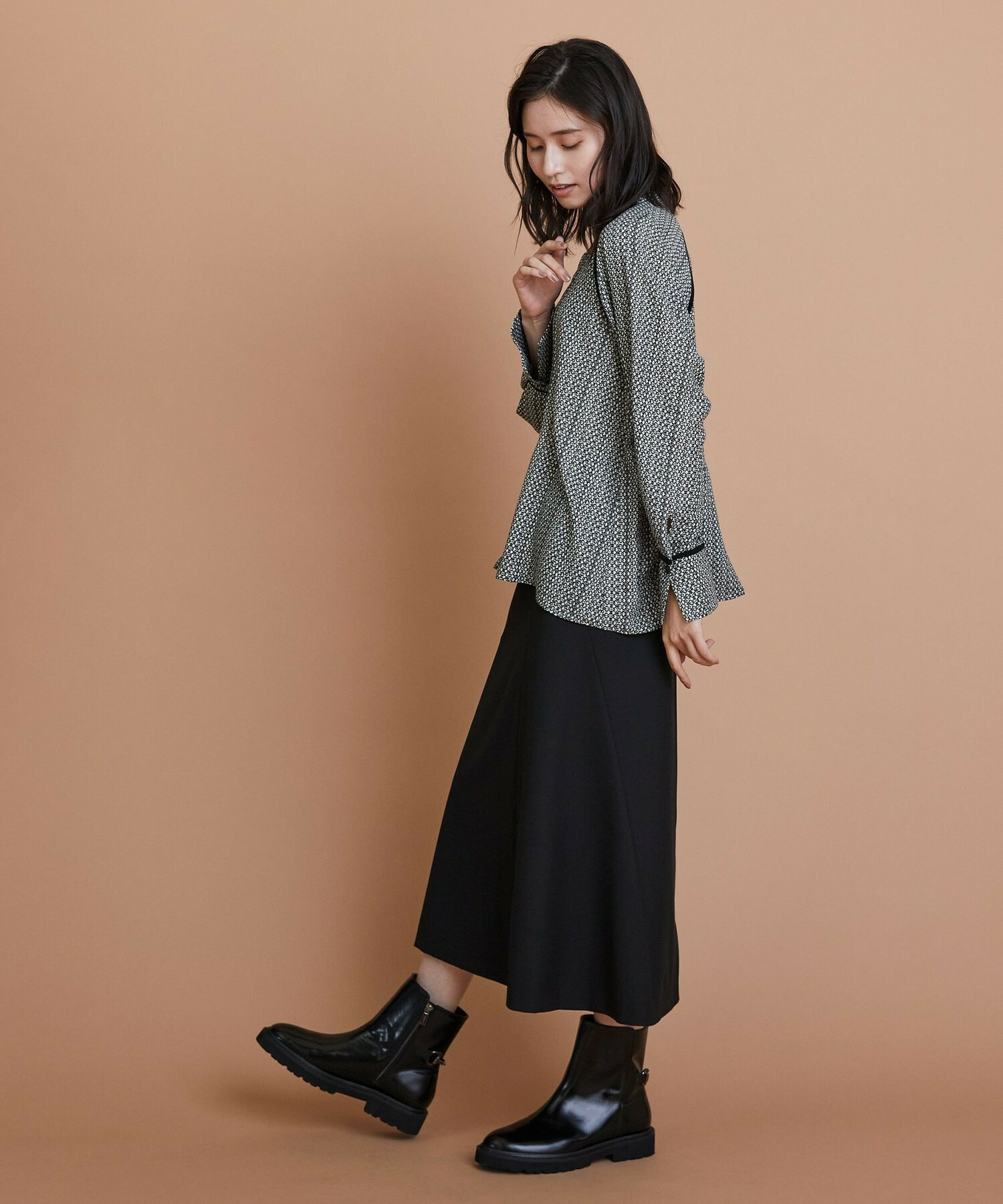 【L'EQUIPE】2wayストレッチクロススカート 詳細画像 ブラック 4