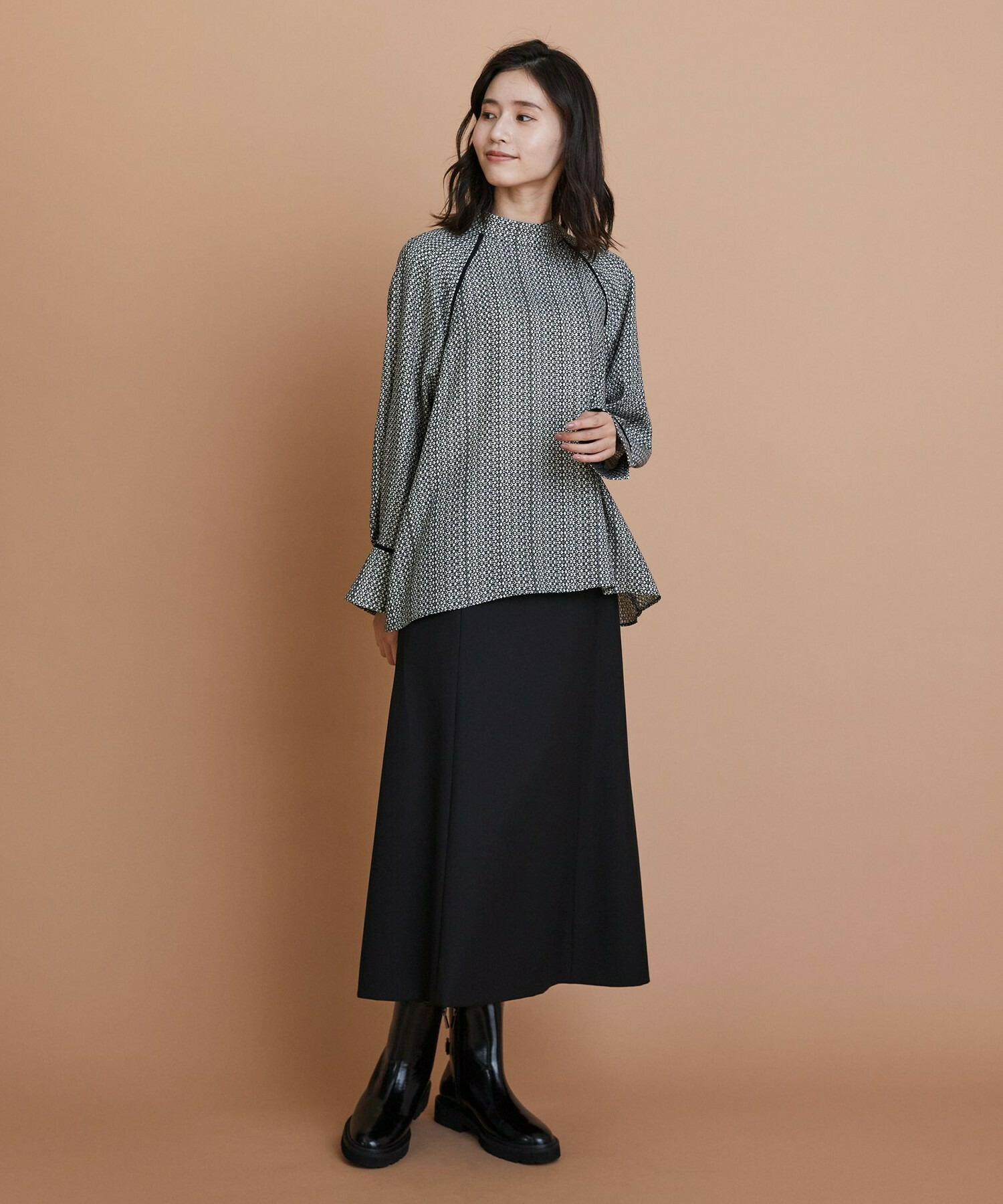 【L'EQUIPE】2wayストレッチクロススカート 詳細画像 ブラック 5