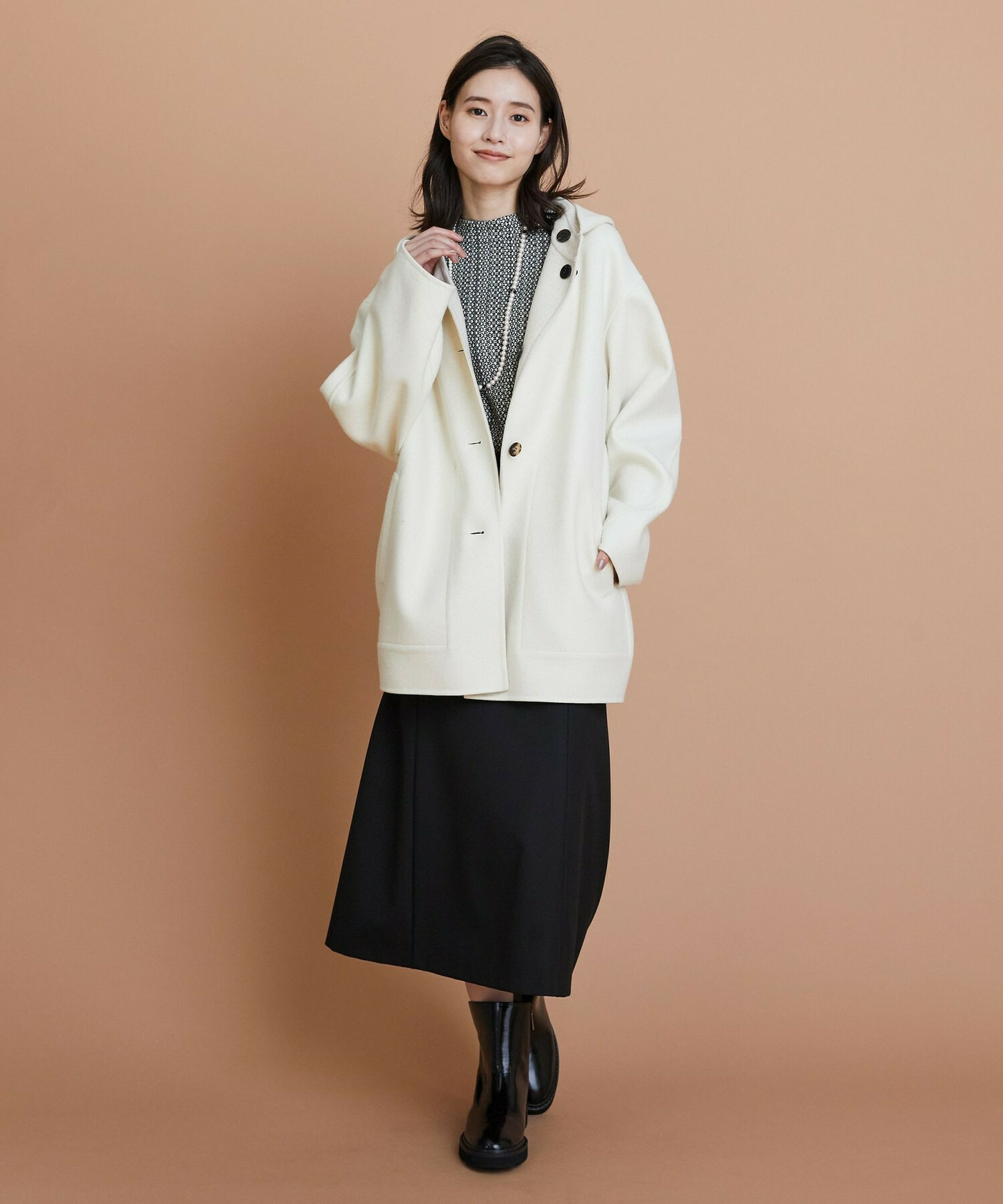 【L'EQUIPE】2wayストレッチクロススカート 詳細画像 ブラック 9