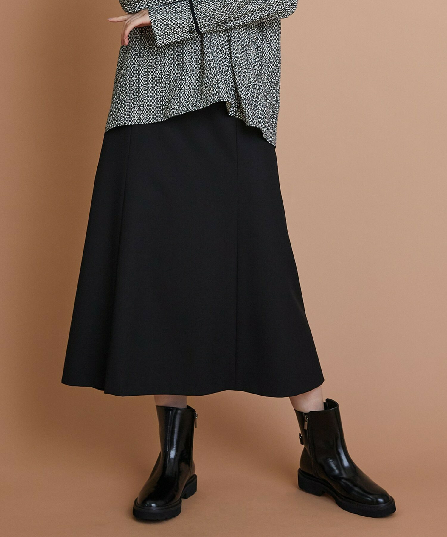 【L'EQUIPE】2wayストレッチクロススカート 詳細画像 ブラック 1