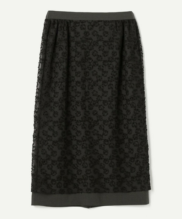 フラワーチュール刺繍スカート 詳細画像 ブラック系その他 1