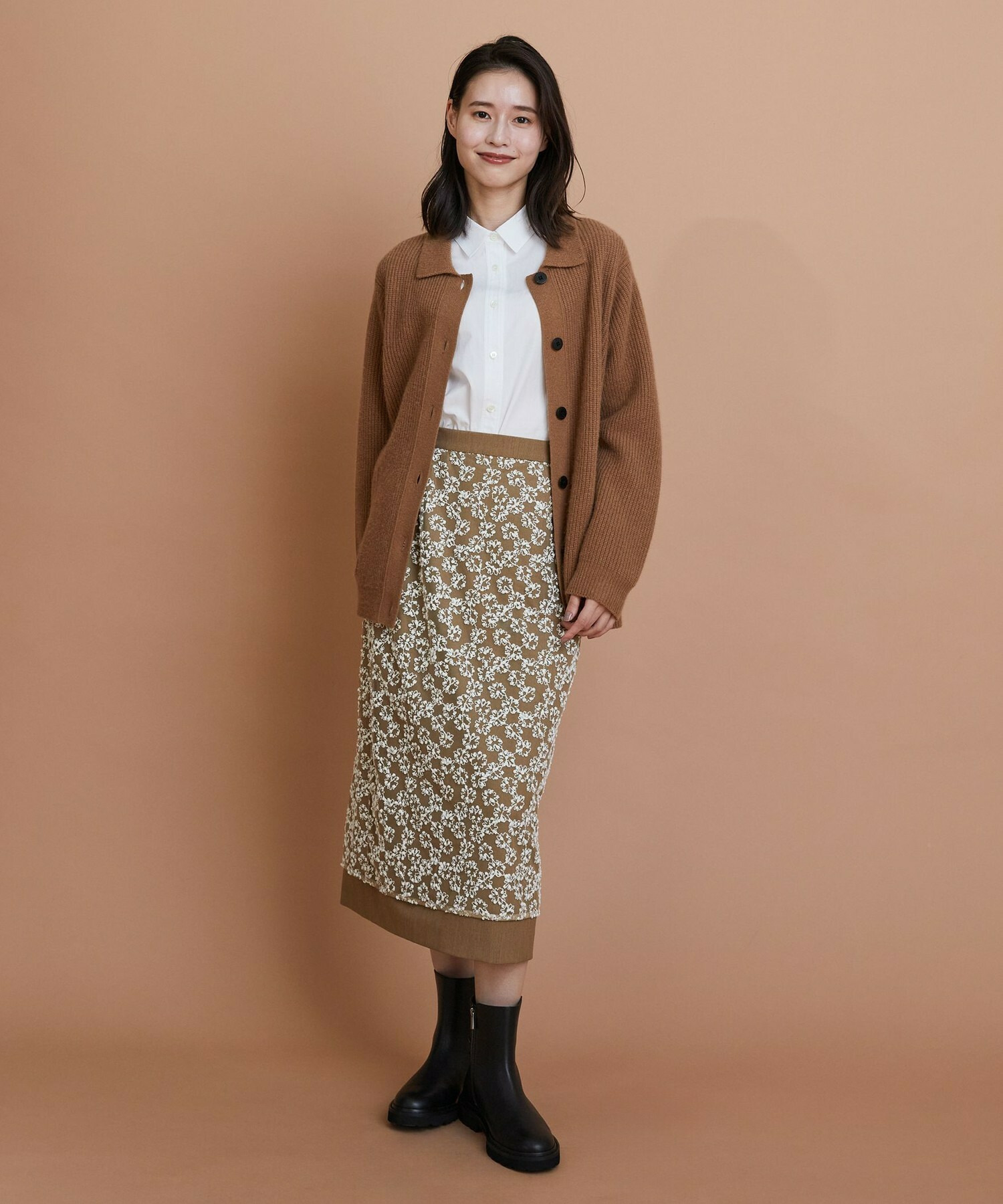 【L'EQUIPE】フラワーチュール刺繍スカート 詳細画像 ブラック系その他 3