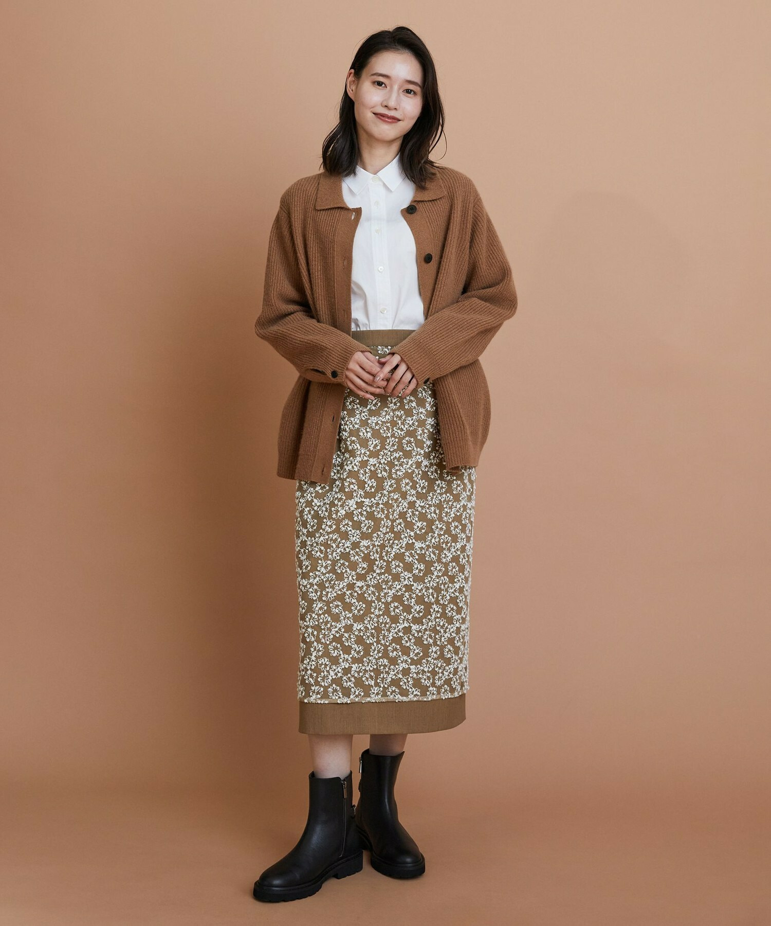 【L'EQUIPE】フラワーチュール刺繍スカート 詳細画像 ブラック系その他 4