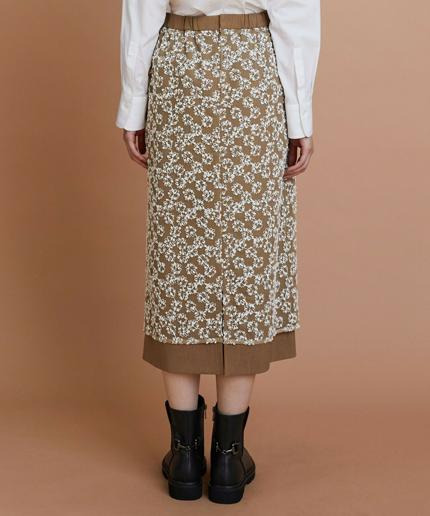 【L'EQUIPE】フラワーチュール刺繍スカート 詳細画像 ブラック系その他 9