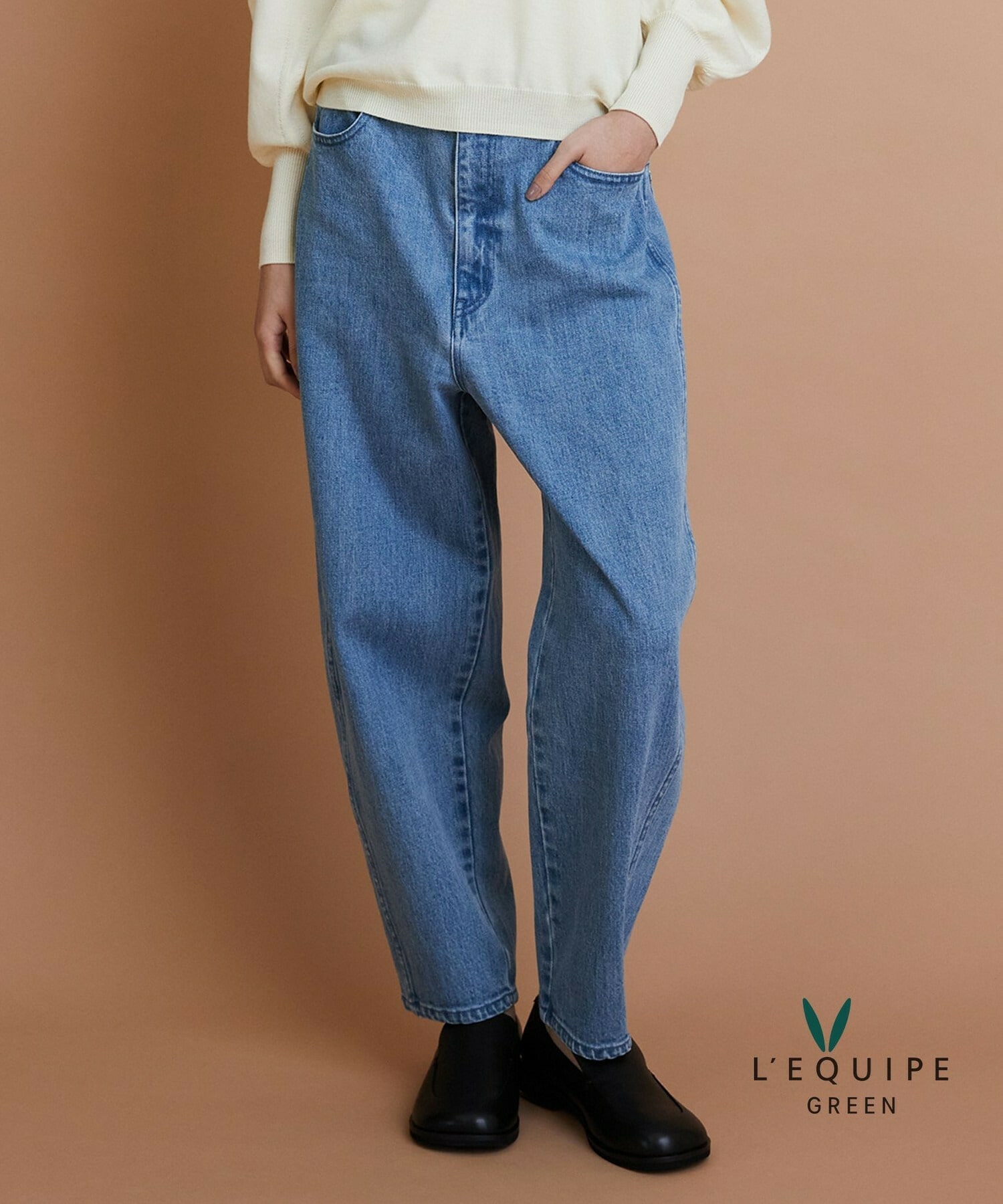 【GREEN】リサイクルコットンデニムパンツ 詳細画像 ライトブルー 1